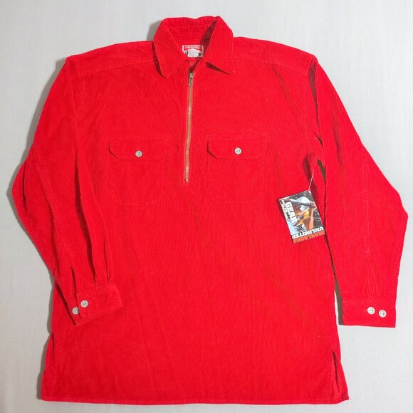 Vintage NWT Marlboro Unlimited 1/4 zip up corduroy jacket men's sz S red colour - Picture 1 of 13